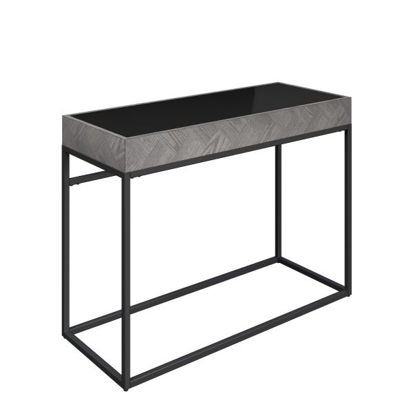 Lumista Black Glass Console Table