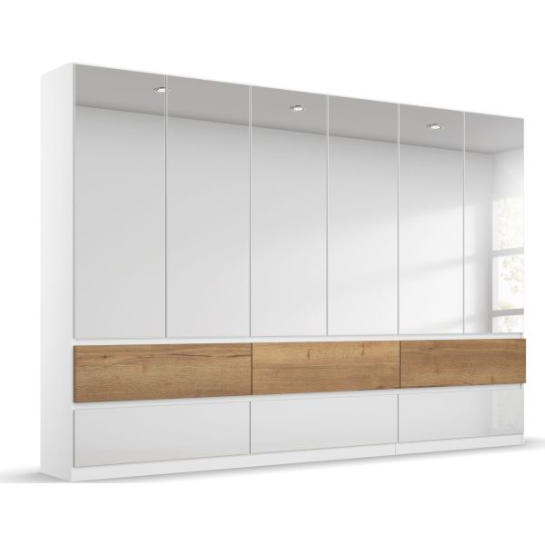 Rauch Winnipeg 6 Door wardrobe with mirrors and drawers