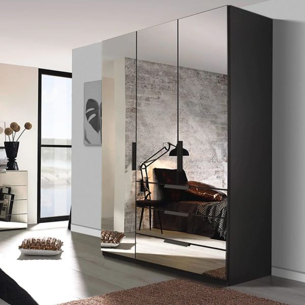 Rauch miramar 3 door hinged wardrobe with drawers and mirror front