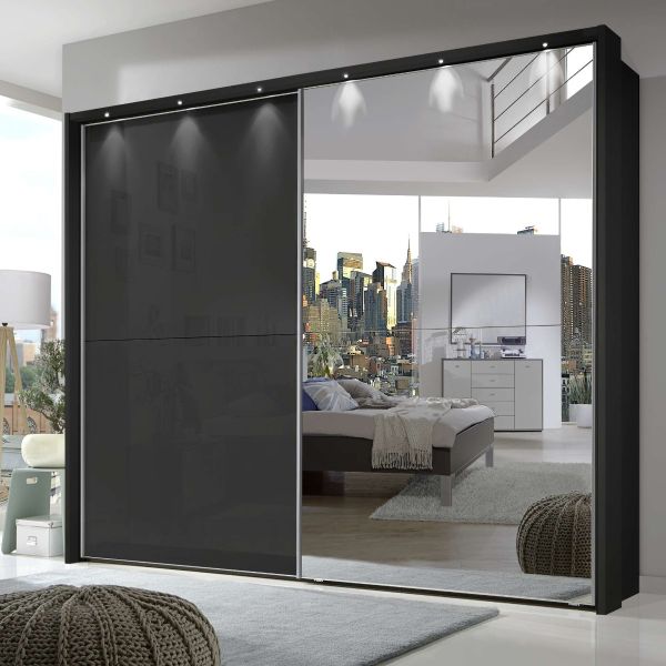 Wiemann Graphite Glass and Mirror Sliding doo wardrobe 
Wiemann Berlin Sliding Door wardrobe 
Black Sliding Door Wardrobe 
Modern Luxury Wardrobe 
150cm sliding door wardrobe 
2m sliding door wardrobe
2.5m wardrobe 
3M wardrobe 