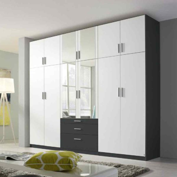 Rauch Hildesheim Extra Metallic Grey & Alpine White Combi Wardrobe