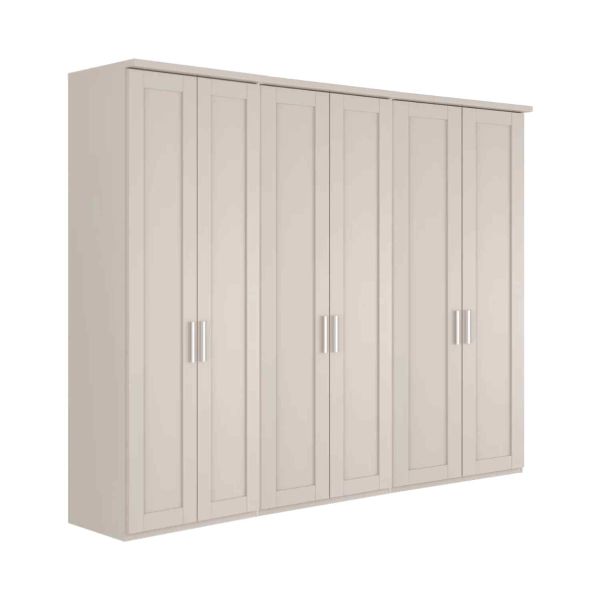 Wiemann Cambridge Mirrored 6-Door Hinged Wardrobe With Cornice
