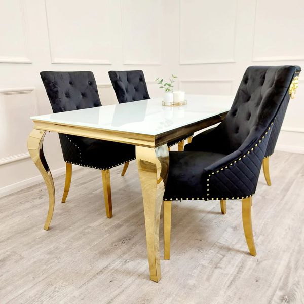 Louis 1.5 Gold Dining Table Set