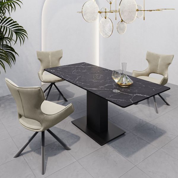 Pavico Matte Ceramic Extending Dining Table Set