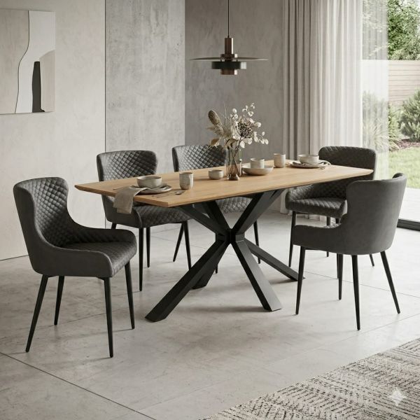 Harlow 180 Fixed Top Dining Table Set