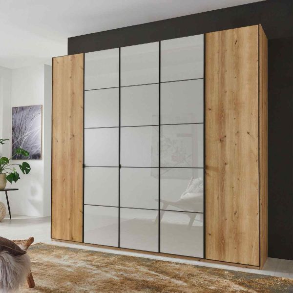 Wiemann Bianco Oak With Champagne Glass Wardrobe