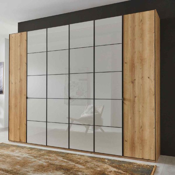 Wiemann Bianco Oak and champagne glass wardrobe