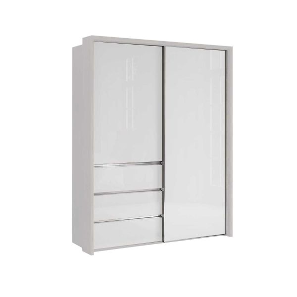Wiemann pacific white glass 2 door sliding wardrobe