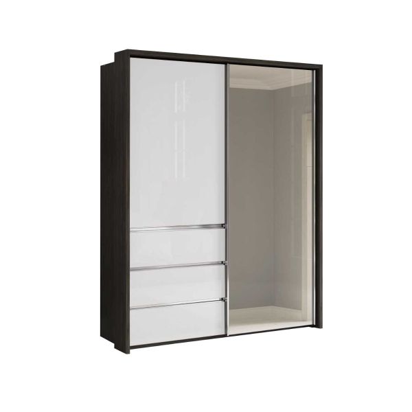 Wiemann pacific mocha oak with white glass wardrobe