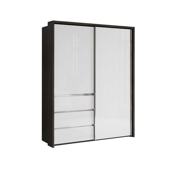Wiemann pacific mocha oak with white glass wardrobe