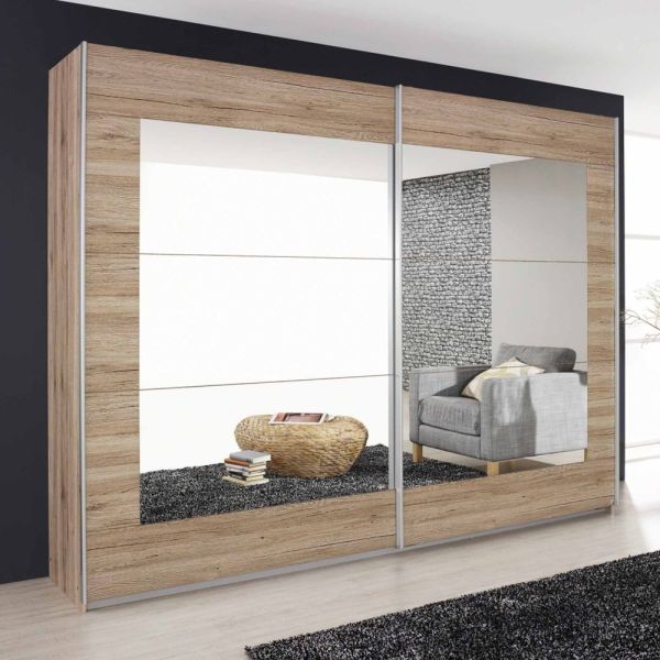 Rauch Alegro Sanremo Oak Light Sliding Door Wardrobe
Oak and Mirror sliding door wardrobe 
1.81m wardrobe 
2.26m wardrobe
2.71m wardrobe   
