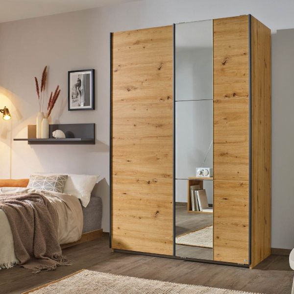 Rauch dresden 2 door sliding wardrobe with mirror