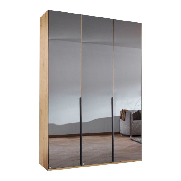 Rauch Epsilon 3 Door Hinged Full Mirror Front Wardrobe Carcase Artisan Oak Width 136CM 