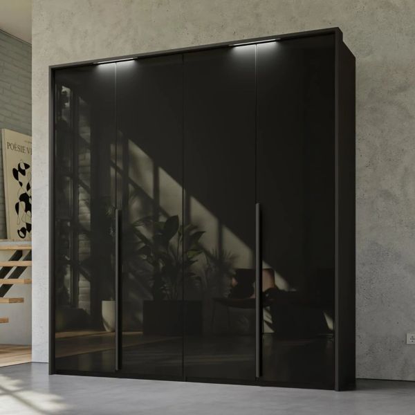 Rauch purisma 4 door hinged wardrobe with glass front