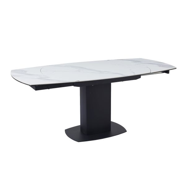 Ritz Swivel Ceramic White Extending Dining table 