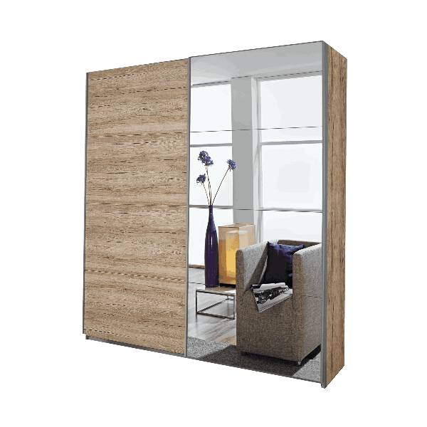 Rauch Quadra Sliding Door Wardrobe
Oak and mirror wardrobe 
Sliding Door Wardrobe 
Rauch Sliding wardrobe 
Rauch Sanremo Oak and Mirror Wardrobe