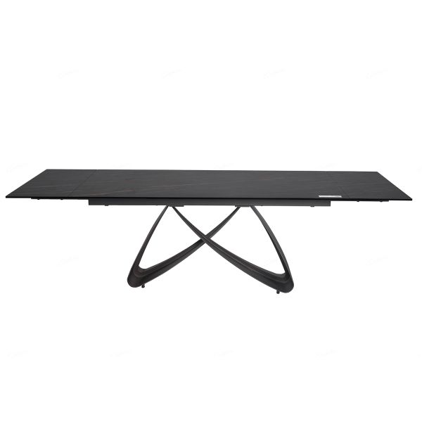 Serpenti Black & Gold Ceramic Extending Dining Table