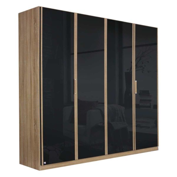 Rauch Essensa Basalt Glass Front Hinged Door Wardrobe