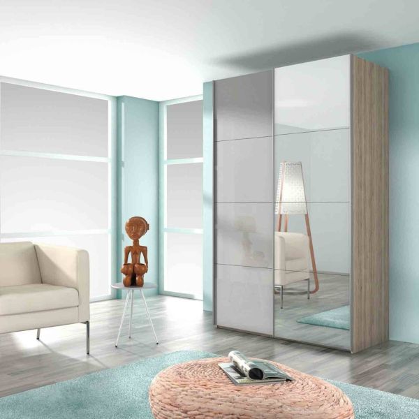 Rauch Stuttgart Alpine white Soft Grey Sliding Door Wardrobe