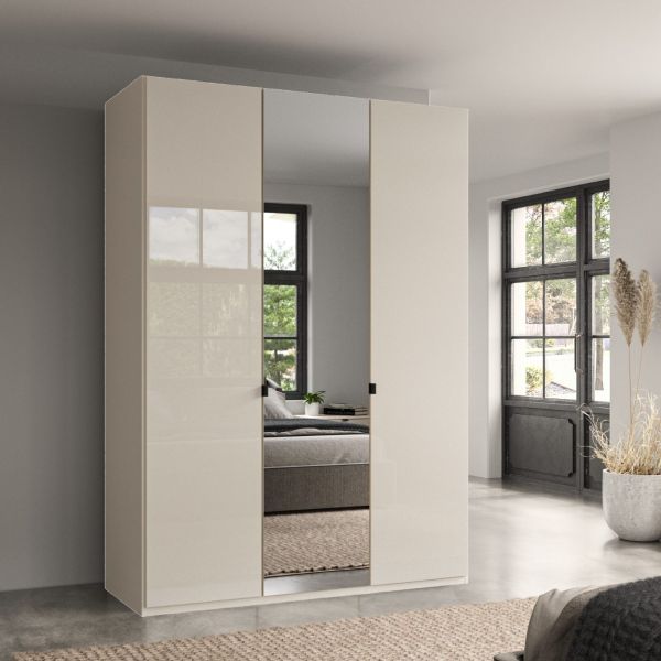 Wiemann Tampa Champagne Glass and Mirror Front 3 Door 150CM Wardrobe