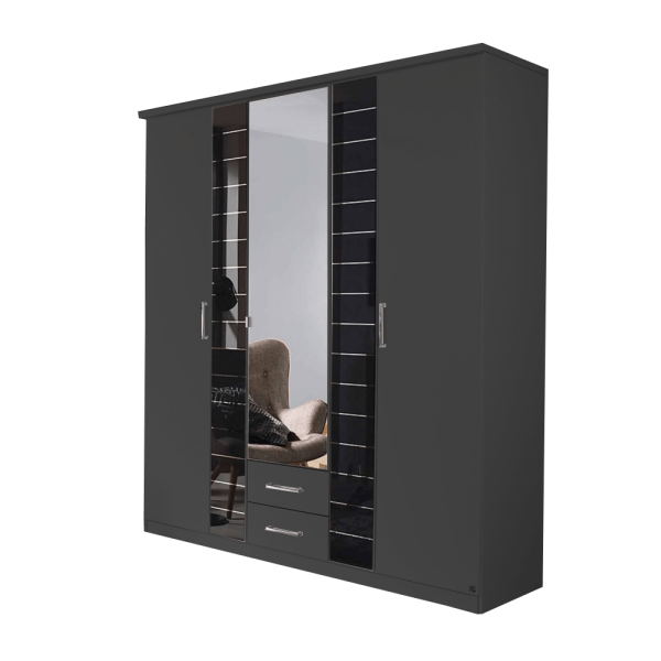 Rauch Terano Metallic Grey Hinged Door combi 4 Door robe