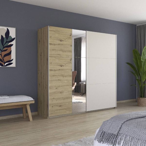 Rauch Monza  2 door Sliding Wardrobe With Mirror Front