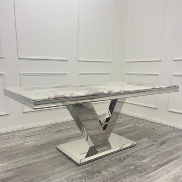 Venice Pandora White Marble Dining Table