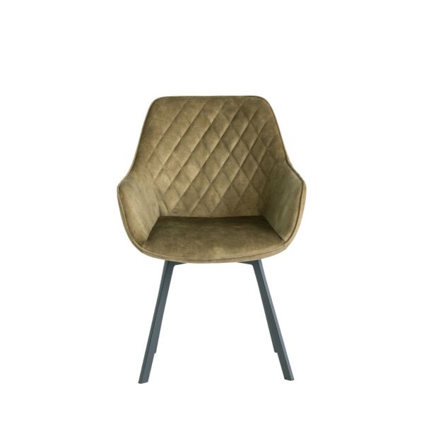 2 x Viola Swivel Dining Chair - Green Velvet