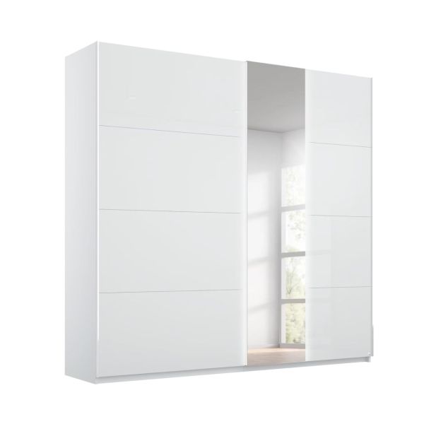 Rauch Miramar White Glass Sliding Door Wardrobe. 