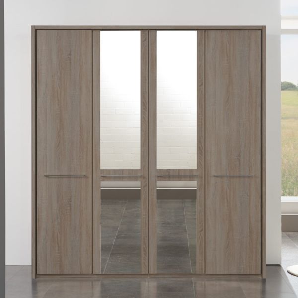 Dakar2 - 4 Door Hinged 200CM Wardrobe With Shelves and hanging rails