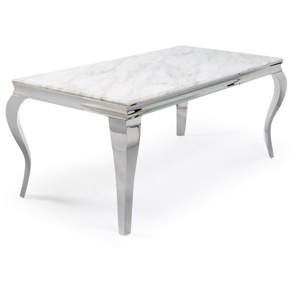 Liyana 1.4M White Marble Top Dining Table
