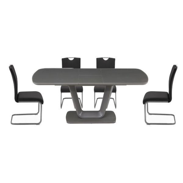 Lazzaro Graphite Extending Dining Table With Chairs