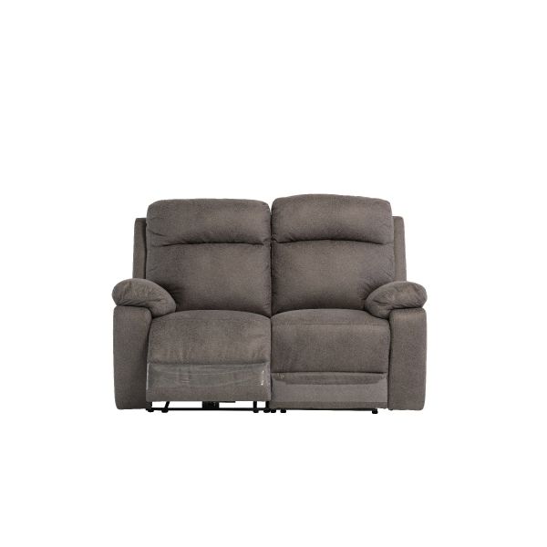 Barrow Soft touch grey fabric power recliner sofa