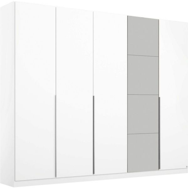 Rauch Bellezza White and Grey 5 Door Hinged Wardrobe
5 Door white wardrobe 
wardrobe with full interior 
Bellezza wardrobe 