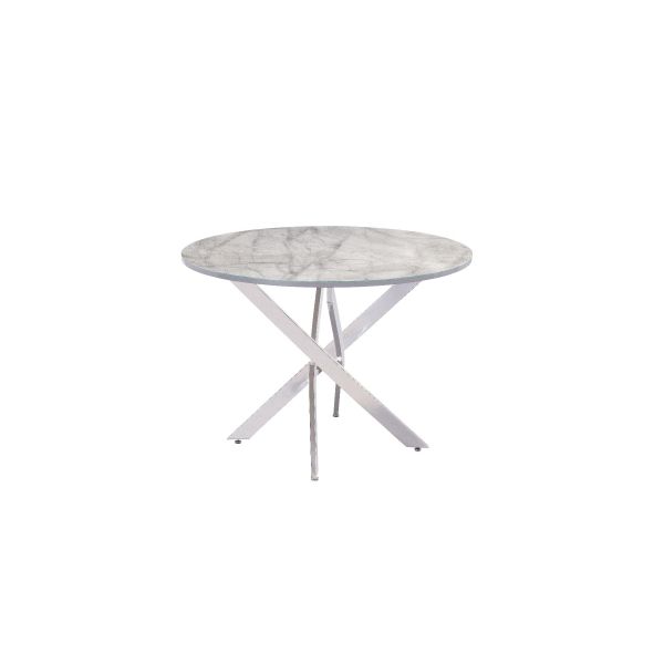 Calden 1.07m Round Dining Table - Grey Marble