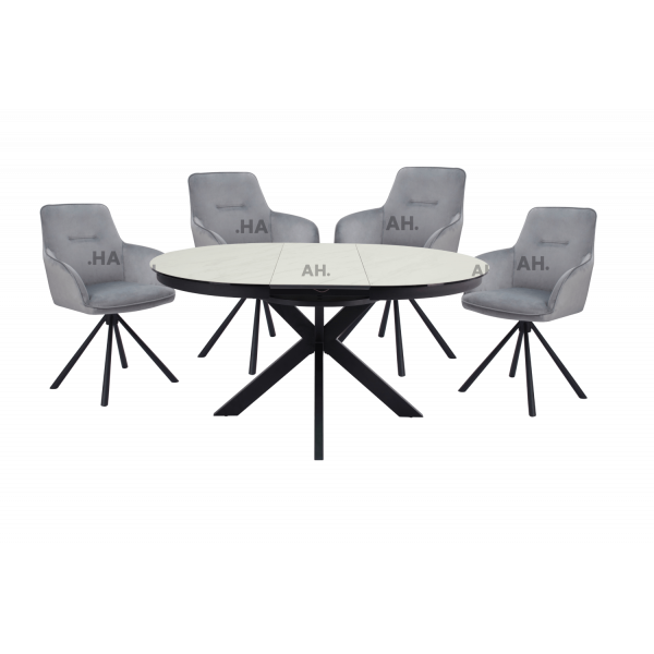 Alvaro Dining Table with Nicole Chairs