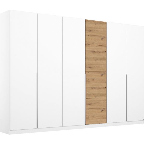 Rauch Bellezza White and Oak 6 Door Hinged Wardrobe 
Rauch German Wardrobes
6 Door High Gloss White Wardrobe 
High Gloss White Wardrobe 
6 Door wardrobe with premium interior