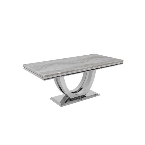 Denver 1.6M Venice Grey Marble Top Dining Table