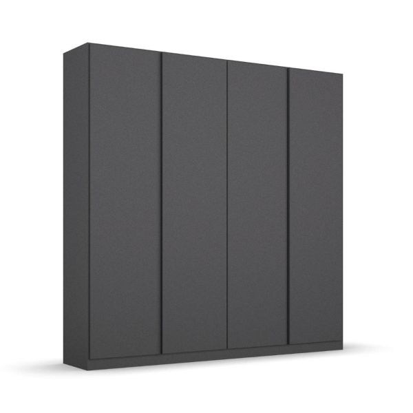 Rauch Mononstar 181CM Wardrobe with 4 Doors in Metallic Grey Colour and Long Door Handles