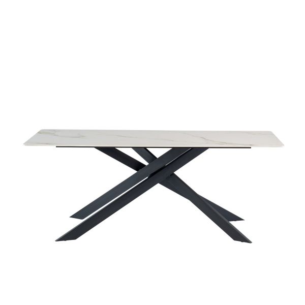 Camilla 2.0M Kass Gold Sintered Stone Dining Table
2.0m white and black dining table 
8 Seater Dining Table 
White Stone top dining table 