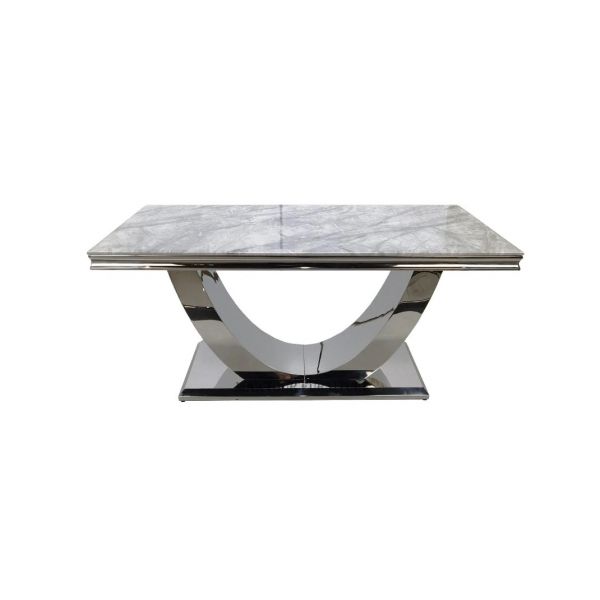 Chelsea Small Light Grey 1.5M Marble Dining Table 