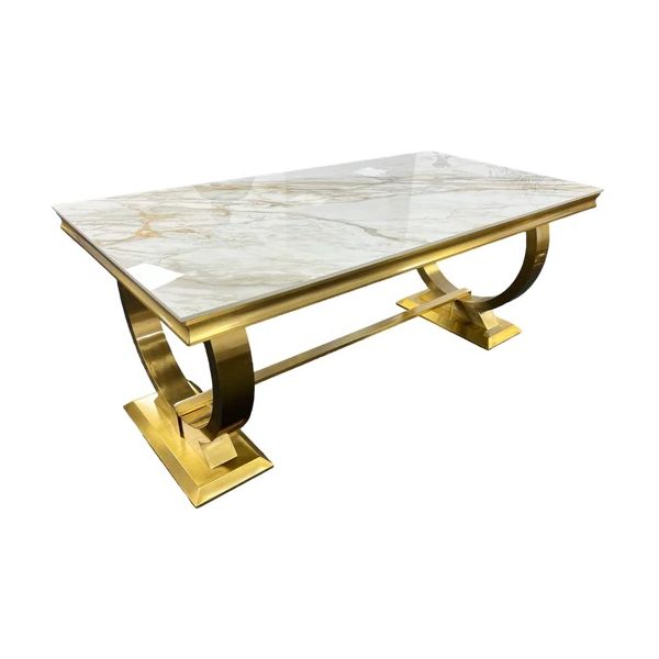Arianna Gold MArble dining table