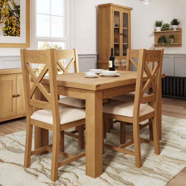 Columbia Rustic Oak Solid Wood Dining Table 