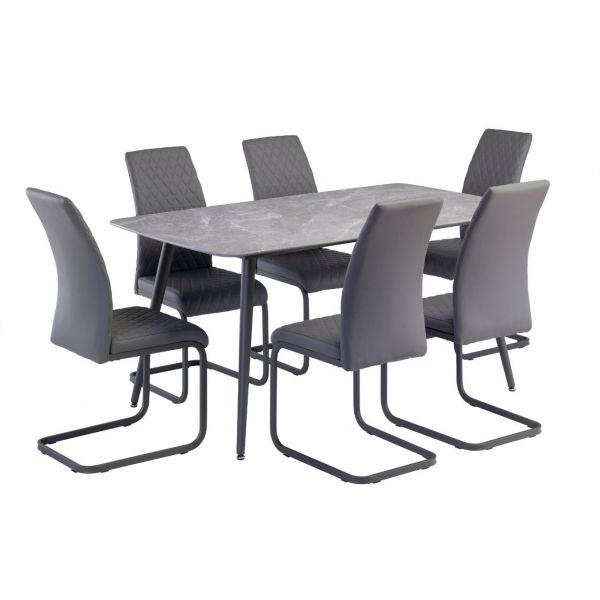 Covella Grey Sintered Stone 1.6m Dining Table with Helson Dining Chairs
Sintered Stone Dining Table Set 
Grey Dining Table Set 
6 Seater Dining Table Set 
Ceramic Dining Table Set 
Table with 6 Chairs
Covello Grey Sintered Stone 1.6m Dining Table wi