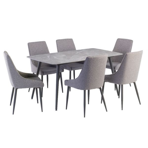 Covella Grey Sintered Stone Dining Table Set
Grey Dining Table Set 
Grey 6 Seater Dining Table 
