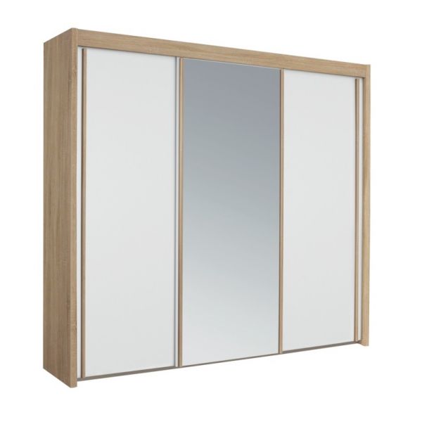 Rauch Amalfi Sliding door wardrobe
Oak and white sliding door wardrobe
3 sliding door wardrobe with mirror