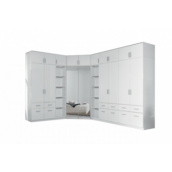 Celle Extra Combi Corner  Hinged Wardrobe With Drawers and open shelves units