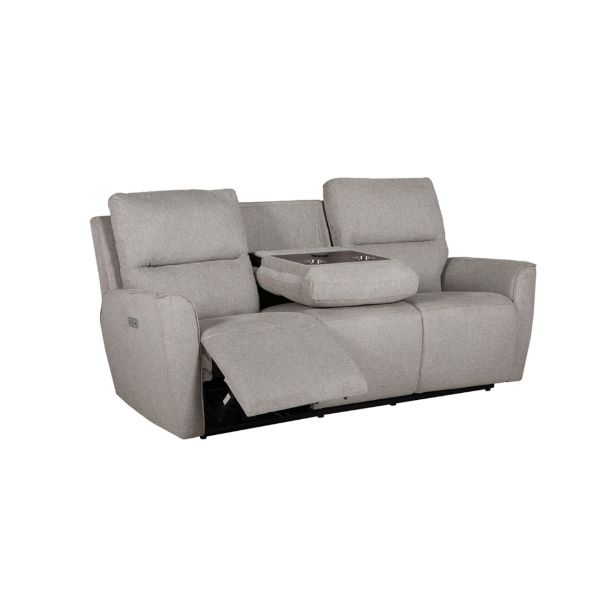 Cyrus 3 Seater Natural Fabric Electric Recliner Sofa With Charging Consoles