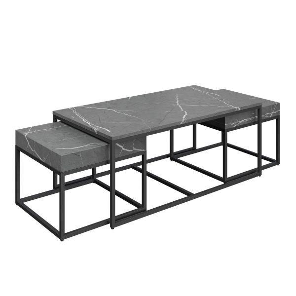 Delsia Marble Effect Grand Coffee Table Set