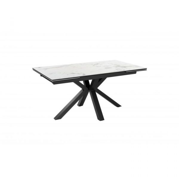 Phoenix Ceramic White High Gloss Marble Effect Dining Table